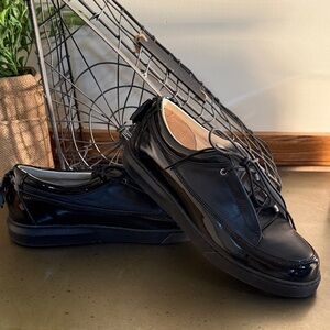Girotti Elegant Black Patent Leather Platform Oxfords